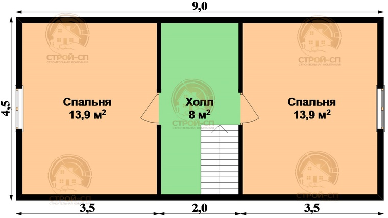Каркасный дом КД33 9x9