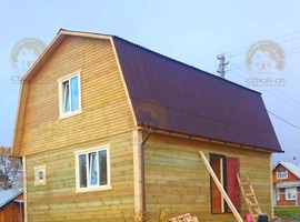 Дом с ломаной крышей 8х6