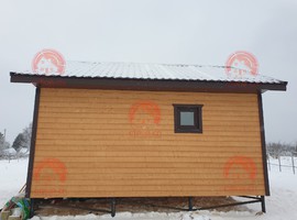 Фото одноэтажного проекта каркасного дома КО3 6х6 для дачи и ПМЖ с террасой 6 на 6. 