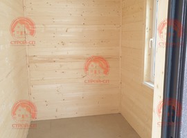 Фото одноэтажного проекта каркасного дома КО3 6х6 для дачи и ПМЖ с террасой 6 на 6. 