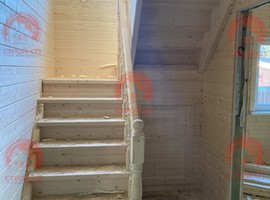 Проект двухэтажного каркасного дома ПАРНАС 9х8 для дачи и ПМЖ с террасой и кухней-гостиной 9 на 8. Фото