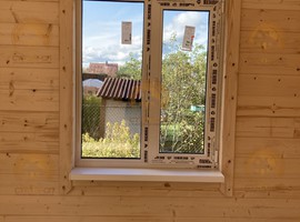 Питер-3. Полутораэтажный каркасный дом 8х8 с террасой и кухней-гостиной. 8 на 8 Фото