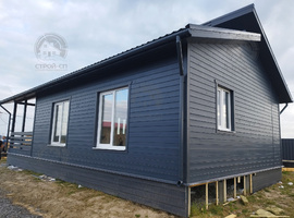 Скандинавский каркасный дом 7 на 11 с террасой, две спальни, кухня-гостиная. Цвет стен Benjamin moore AF-565 