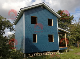 Проект Выборг. Двухэтажный каркасный дом 8х6 с террасой в комплектации 